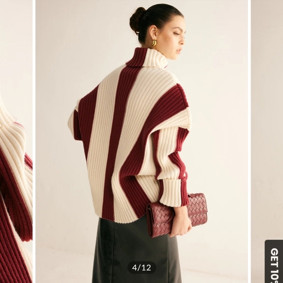 Commense NWTs Ribbed Colorblock Turtleneck Sweater - Picture 5 of 10